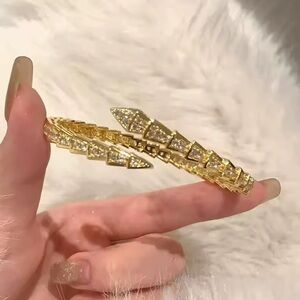 Serpenti Gold Snake Crystal Bracelet
